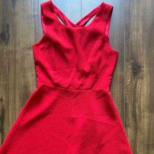 Red Midi Flare Dress